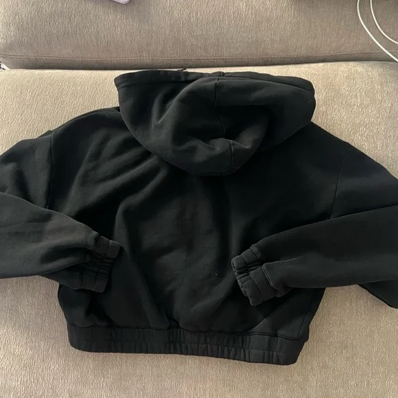 Darc Sport Wolf Chopper "Chambers" (Cropped) Zip Hoodie in Black - Picture 2 of 4